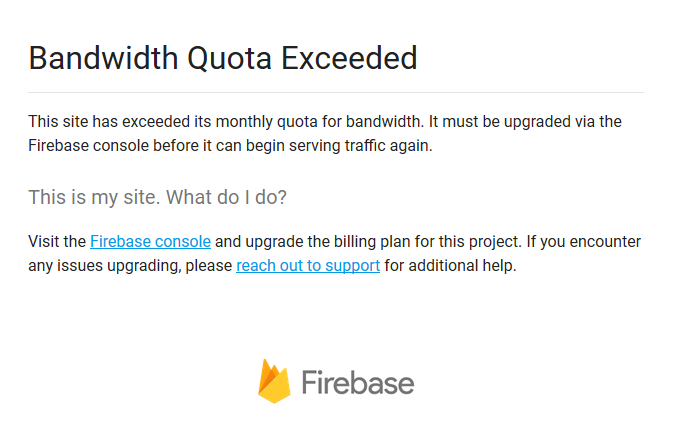 firebase quota exhausted